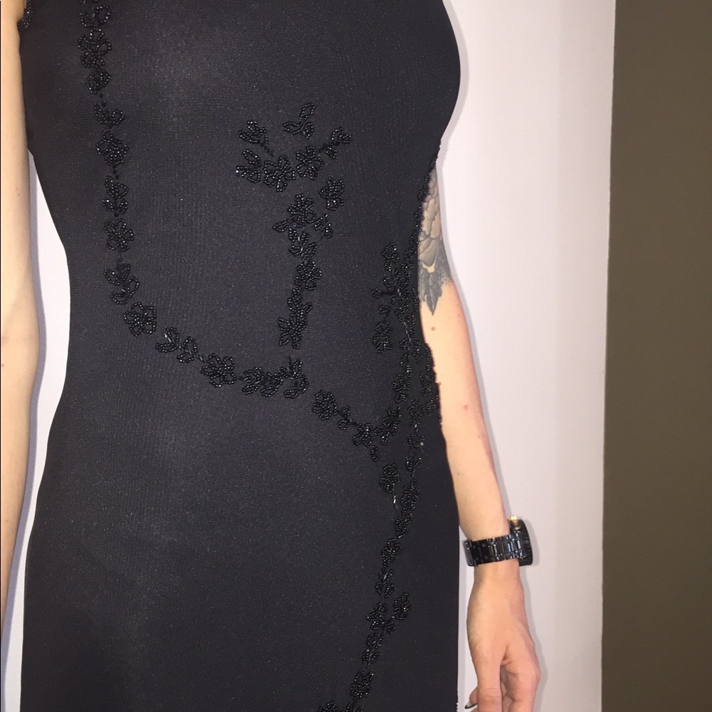 🧜🏻‍♀️ Black evening gown beaded detail🧜🏻‍♀️